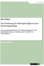 Die Förderung der Mehrsprachigkeit in der Kindertagespflege af Sara Colace