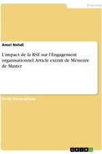 L'impact de la RSE sur l'Engagement organisationnel. Article extrait de Mémoire de Master af Amel Nehdi