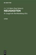 J. C. B. Mohr (Paul Siebeck): Neuigkeiten. 3/1934 af J. C. B. Mohr (Paul Siebeck)