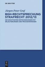 BGH-Rechtsprechung Strafrecht 2012/13 af Jürgen-Peter Graf