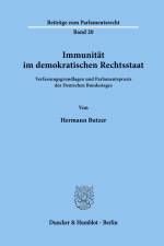 Immunität im demokratischen Rechtsstaat. af Hermann Butzer