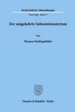 Der umgekehrte Subsumtionsirrtum. af Thomas Heidingsfelder