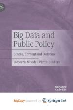 Big Data and Public Policy af Moody Rebecca Moody