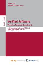 Verified Software. Theories, Tools and Experiments.