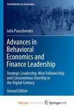 Advances in Behavioral Economics and Finance Leadership af Puaschunder Julia Puaschunder