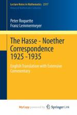 The Hasse - Noether Correspondence 1925 -1935 af Lemmermeyer Franz Lemmermeyer