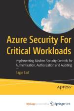 Azure Security For Critical Workloads af Lad Sagar Lad