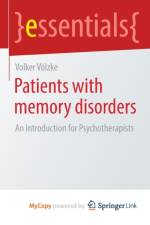 Patients with Memory Disorders af Volzke Volker Volzke