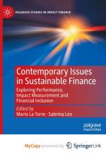Contemporary Issues in Sustainable Finance