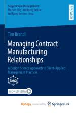 Managing Contract Manufacturing Relationships af Brandl Tim Brandl