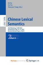 Chinese Lexical Semantics