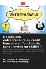 L'accès des entrepreneurs au crédit bancaire en fonction du sexe : mythe ou réalité ? af Olufemi A. Aladejebi