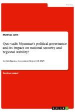 Quo vadis Myanmar¿s political governance and its impact on national security and regional stability? af Mathias Jahn