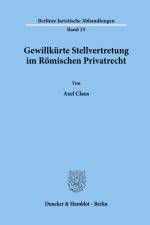Gewillkürte Stellvertretung im Römischen Privatrecht. af Axel Claus