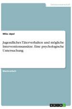 Jugendliches Täterverhalten und mögliche Interventionsansätze. Eine psychologische Untersuchung af Mike Jäpel