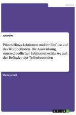 Pilates-Slings-Lektionen und ihr Einfluss auf das Wohlbefinden. Die Auswirkung unterschiedlicher Lektionsabschlu¿sse auf das Befinden der Teilnehmenden af Anonymous