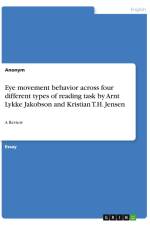 Eye movement behavior across four different types of reading task byArnt Lykke Jakobson and Kristian T.H. Jensen af Anonym
