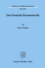 Das Deutsche Personenrecht. af Werner Thieme