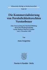 Die Kommerzialisierung von Persönlichkeitsrechten Verstorbener. af Anna Gregoritza