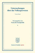 Untersuchungen über das Volkssparwesen.