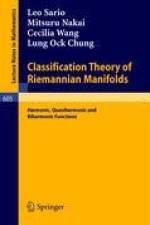 Classification Theory of Riemannian Manifolds af S. R. Sario