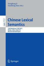 Chinese Lexical Semantics af Donghong Ji