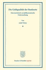Die Geldqualität der Banknote. af Adolf Weber