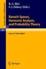 Banach Spaces, Harmonic Analysis, and Probability Theory af R. C. Blei
