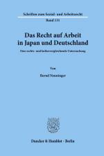 Das Recht auf Arbeit in Japan und Deutschland. af Bernd Nenninger