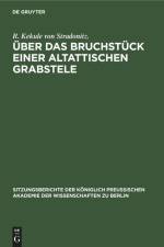 Über das Bruchstück einer altattischen Grabstele af R. Kekule von Stradonitz.