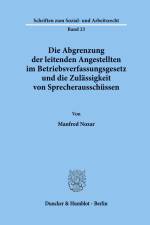 Die Abgrenzung der leitenden Angestellten im Betriebsverfassungsgesetz und die Zulässigkeit von Sprecherausschüssen. af Manfred Nozar