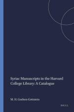 Syriac Manuscripts in the Harvard College Library: A Catalogue af Moshe Henry Goshen-Gottstein