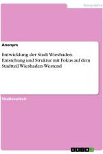 Entwicklung der Stadt Wiesbaden. Entstehung und Struktur mit Fokus auf dem Stadtteil Wiesbaden-Westend af Anonymous