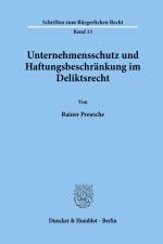 Unternehmensschutz und Haftungsbeschränkung im Deliktsrecht. af Rainer Preusche