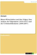Blasen-Wirtschaften und ihre Folgen. Eine Analyse der Tulpenkrise (1634-1637) und der US-Immobilienkrise (2000-2007) af Anonymous