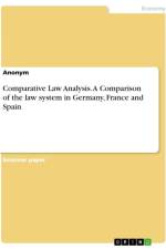 Comparative Law Analysis. A Comparison of the law system in Germany, France and Spain af Anonymous