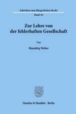 Zur Lehre von der fehlerhaften Gesellschaft. af Hansjörg Weber