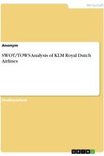 SWOT/TOWS Analysis of KLM Royal Dutch Airlines af Anonymous