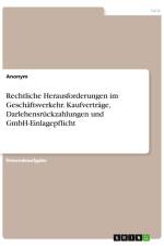 Rechtliche Herausforderungen im Geschäftsverkehr. Kaufverträge, Darlehensrückzahlungen und GmbH-Einlagepflicht af Anonymous