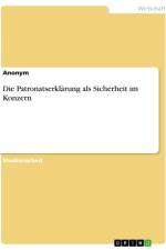Die Patronatserklärung als Sicherheit im Konzern af Anonymous