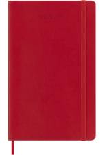 Moleskine 18 Monate Wochen Notizkalender 2023/2024, L/A5, 1 Wo = 1 Seite, Rechts Linierte Seite, Soft Cover, Scharlachrot
