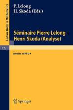 Séminaire Pierre Lelong - Henri Skoda (Analyse) af P. Lelong