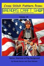 Native American w/flag Background af Chuck Michels
