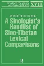 A Sinologists Handlist of Sino-Tibetan Lexical Comparisons af Weldon South Coblin