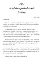 An Autobiographical Letter af Norman Weeks