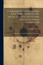 Fondamenti Di Geometria A Più Dimensioni E A Più Specie Di Unità Rettilinee Esposti In Forma Elementare: Lezioni Per La Scuola Di Magistero In Matemat af Giuseppe Veronese