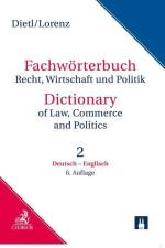 Fachwörterbuch Recht, Wirtschaft und Politik Band 2: Deutsch - Englisch af Clara Erika Dietl