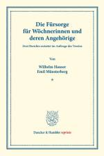 Die Fürsorge für Wöchnerinnen und deren Angehörige. af Wilhelm Hauser