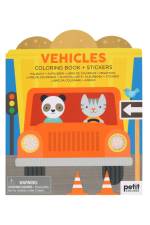 Vehicles Coloring Book + Stickers af Petit Collage
