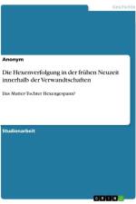 Die Hexenverfolgung in der frühen Neuzeit innerhalb der Verwandtschaften af Anonymous